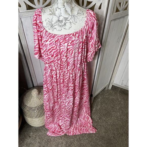 ASOS Design Curve Maxi Dress Size US 16 UK 20 Womens Pink Zebra Open Back - Picture 1 of 6